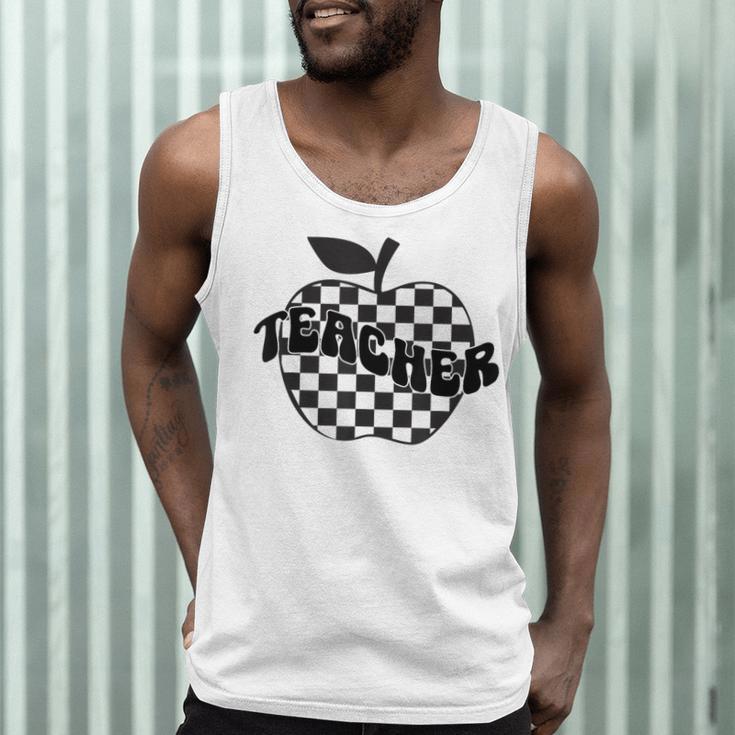 Back To School Checkered Apple Teacher Checkerboard Teacher For Men Women Girls Kids Men Tank Top, novelty gifts, funny gifts