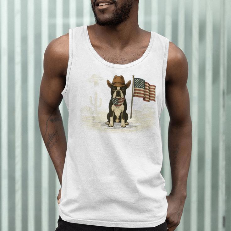 Boston Terrier 4th Of July US American Flag Dog Patriotic Men Tank Top, novelty gifts, funny gifts