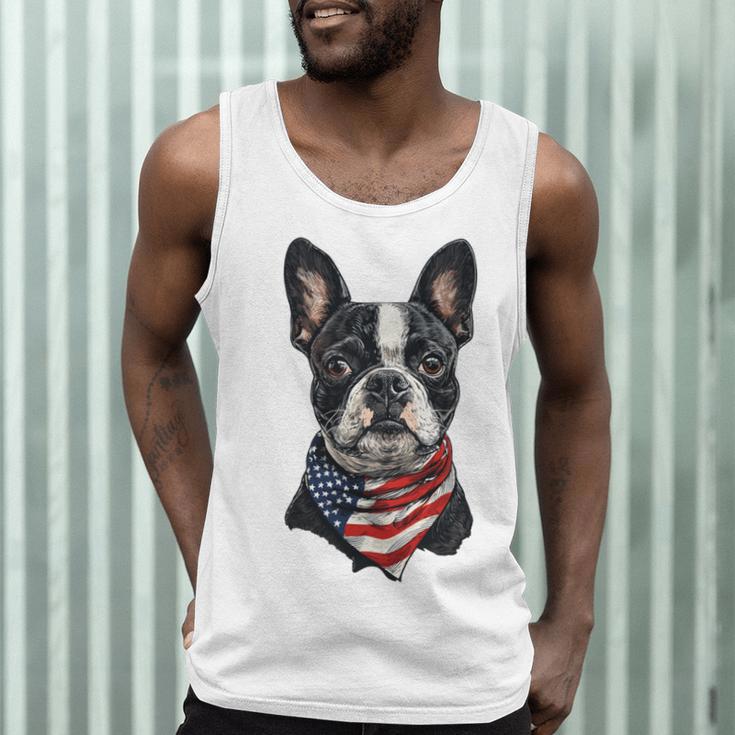 Boston Terrier American Flag Men Tank Top, novelty gifts, funny gifts