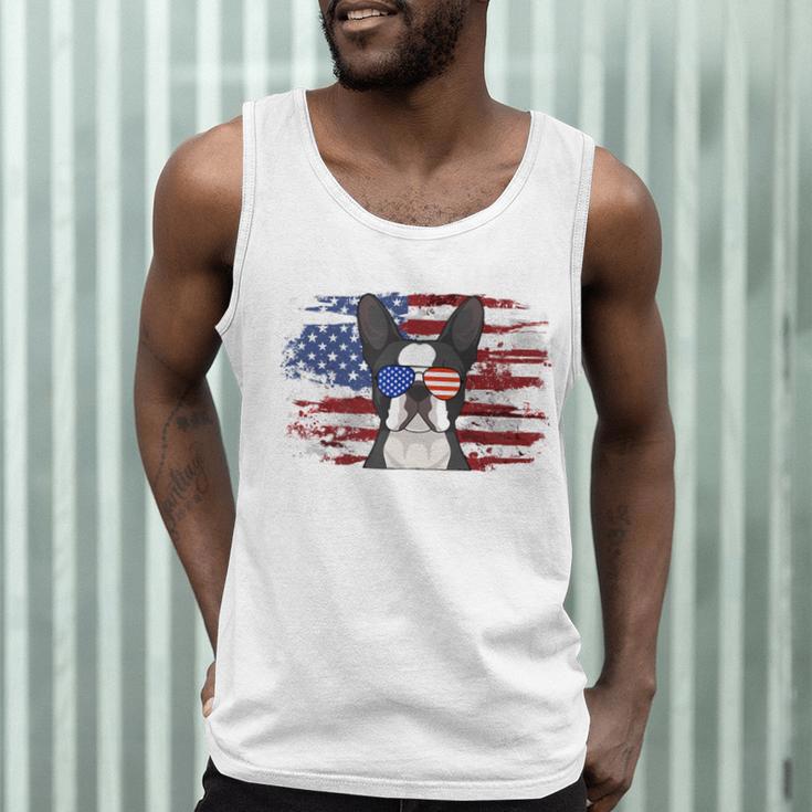 Boston Terrier Dad American Flag 4th Of July Dog Fathers Day Men Tank Top, novelty gifts, funny gifts