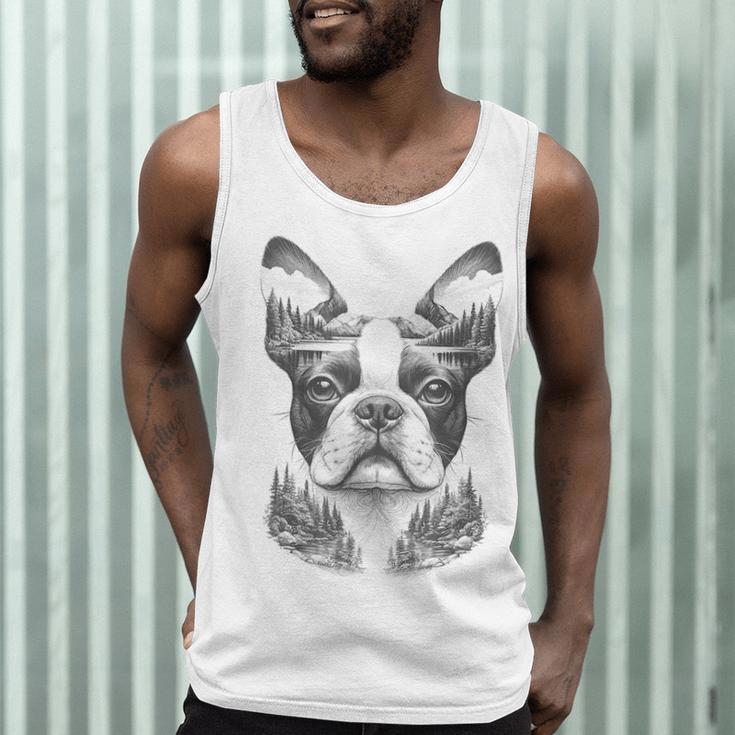 Boston Terrier Dog Bostie Nature Memorial Idea Men Women Men Tank Top, novelty gifts, funny gifts