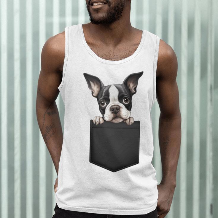 Boston Terrier Dog Puppy Dog In Pocket Cute Pet Lover Men Tank Top, novelty gifts, funny gifts