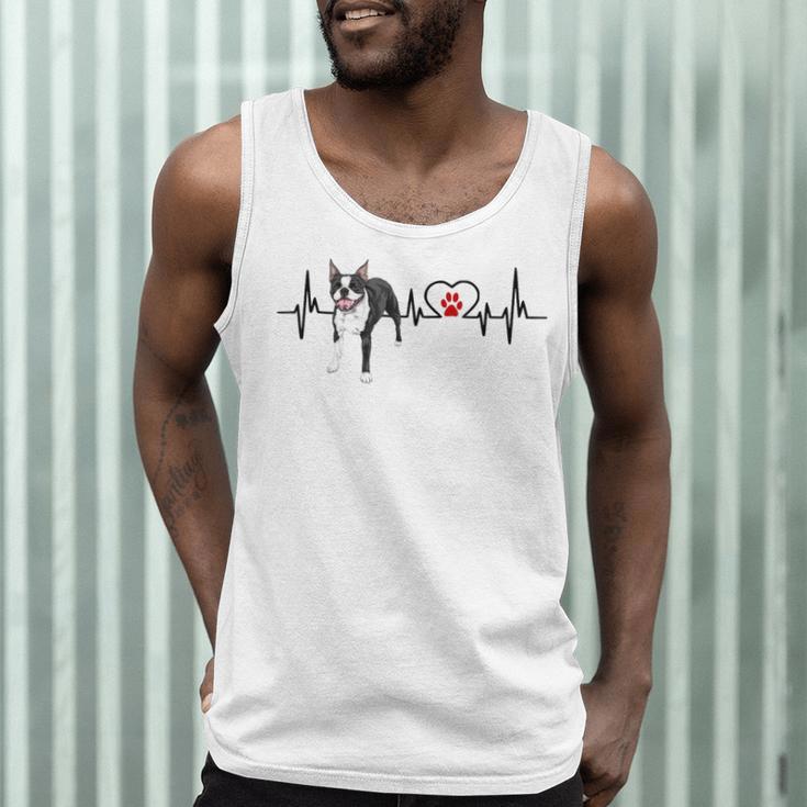 Boston Terrier EKG Heartbeat Heart Line Dog Lovers Men Tank Top, novelty gifts, funny gifts