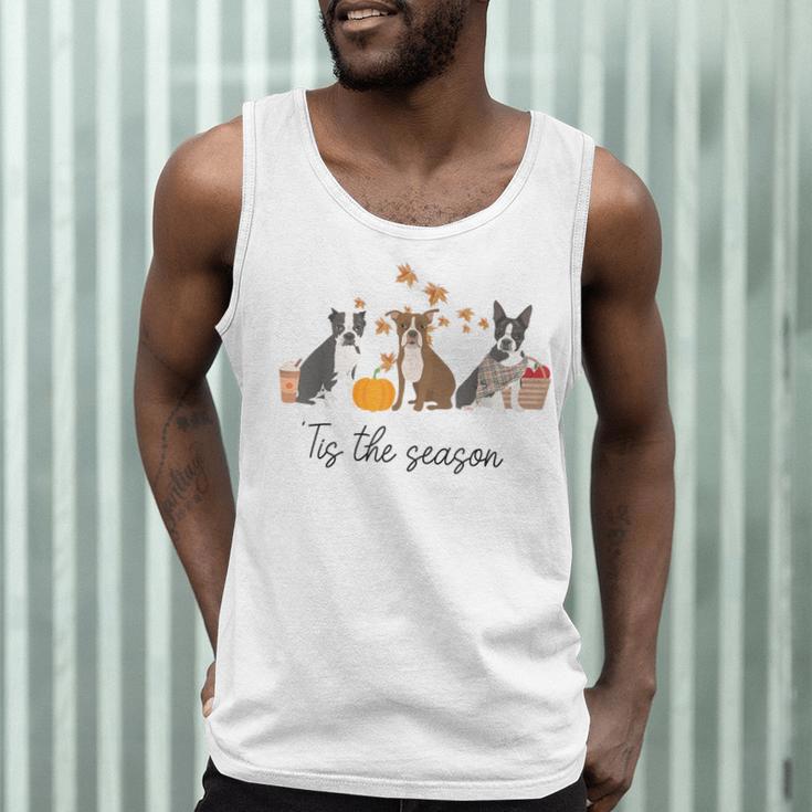 Boston Terrier Fall Pumpkin Tis The Season Autumn Women Men Tank Top, novelty gifts, funny gifts