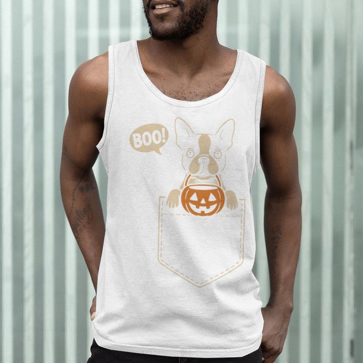 Boston Terrier Halloween Cute Bostie Dog Pocket Boo Men Tank Top, novelty gifts, funny gifts