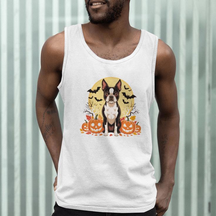 Boston Terrier Halloween Dog Lover Pumpkin Costume Men Tank Top, novelty gifts, funny gifts