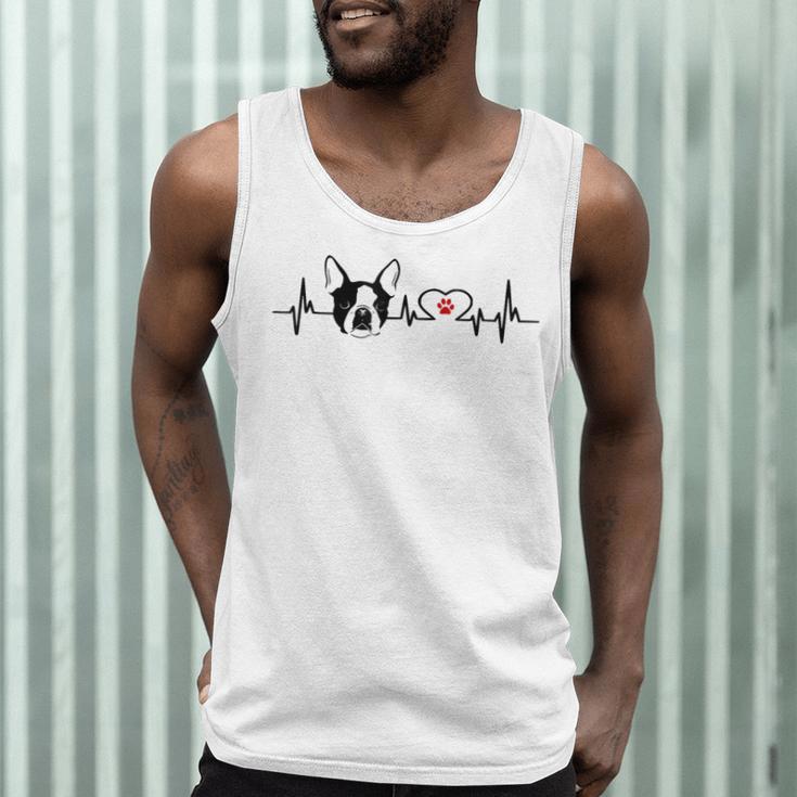 Boston Terrier Heartbeat Heart Line Men Tank Top, novelty gifts, funny gifts