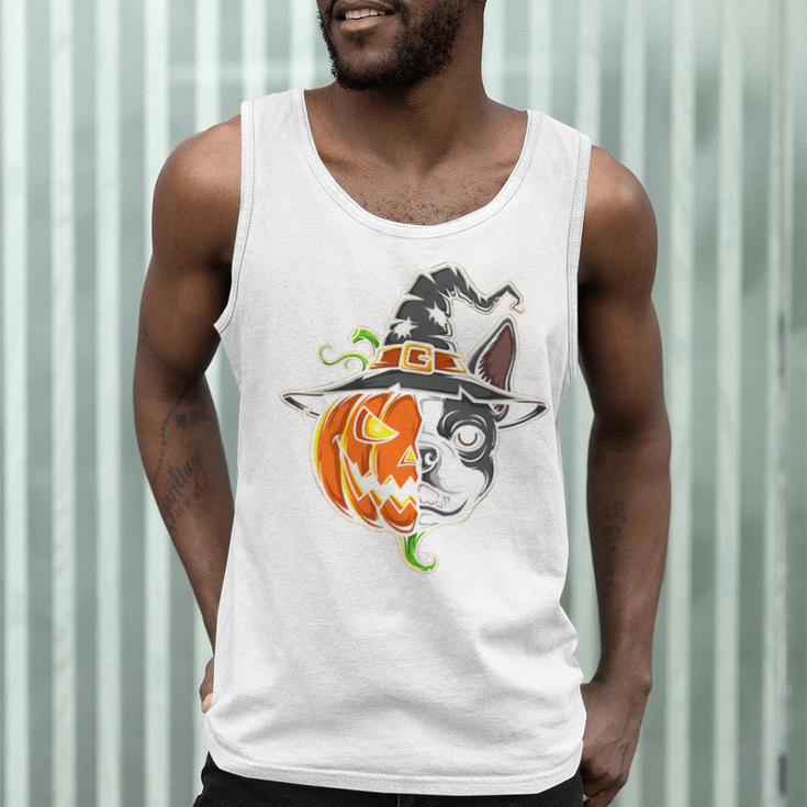 Boston Terrier Pumpkin Jack O Lantern Halloween Men Tank Top, novelty gifts, funny gifts