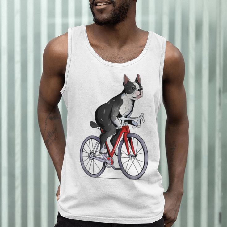 Boston Terrier Riding Bicycle Cute Bostie Biker Raglan Baseball Tee Men Tank Top, novelty gifts, funny gifts