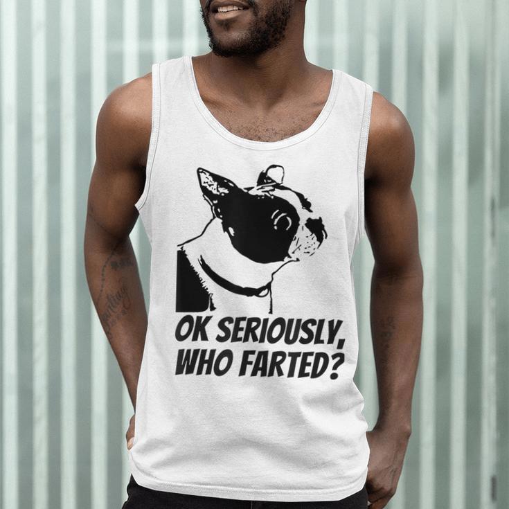 Boston Terrier Shirt Ok Seriously Who Farted Men Tank Top, novelty gifts, funny gifts