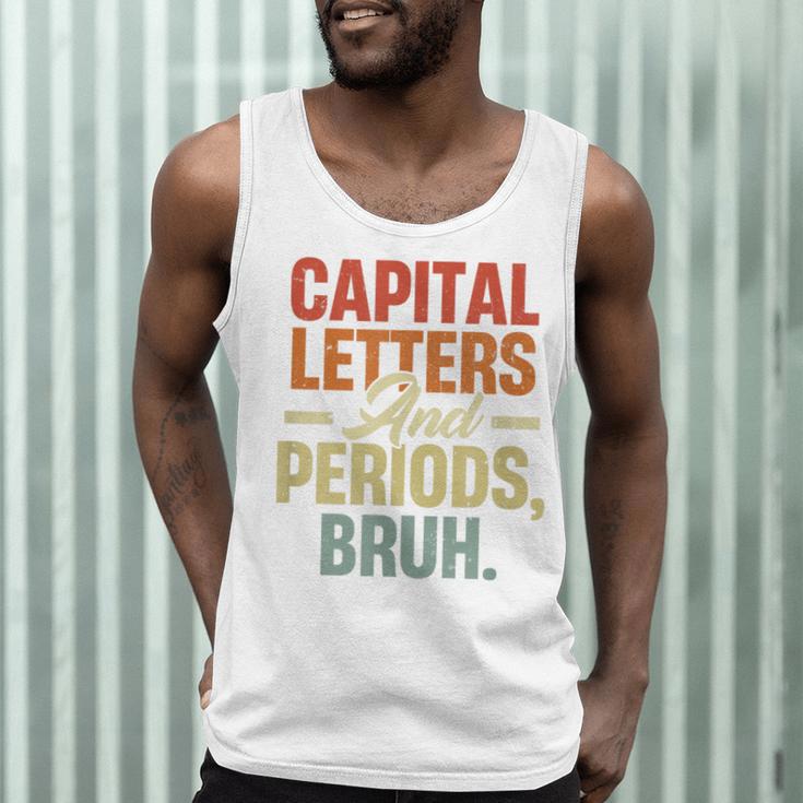 Capital Letters And Periods Bruh Teacher Grammar Kids Men Tank Top, novelty gifts, funny gifts Capital Letters And Periods Bruh Teacher Grammar Kids Men Tank Top, novelty gifts, funny gifts