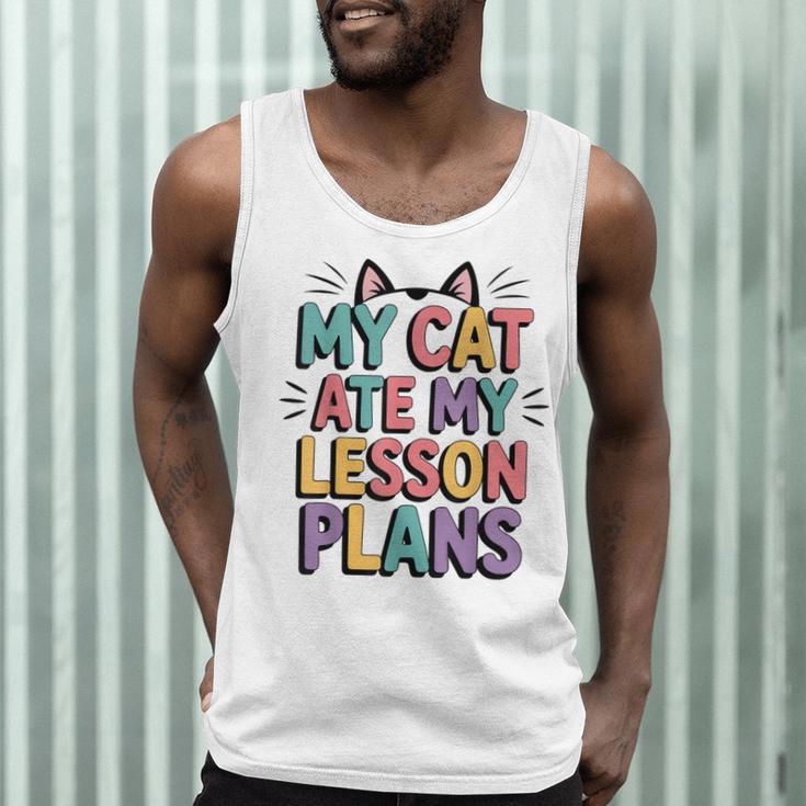 My Cat Ate My Lesson Plans Teacher Cat Humor Men Tank Top, novelty gifts, funny gifts My Cat Ate My Lesson Plans Teacher Cat Humor Men Tank Top, novelty gifts, funny gifts