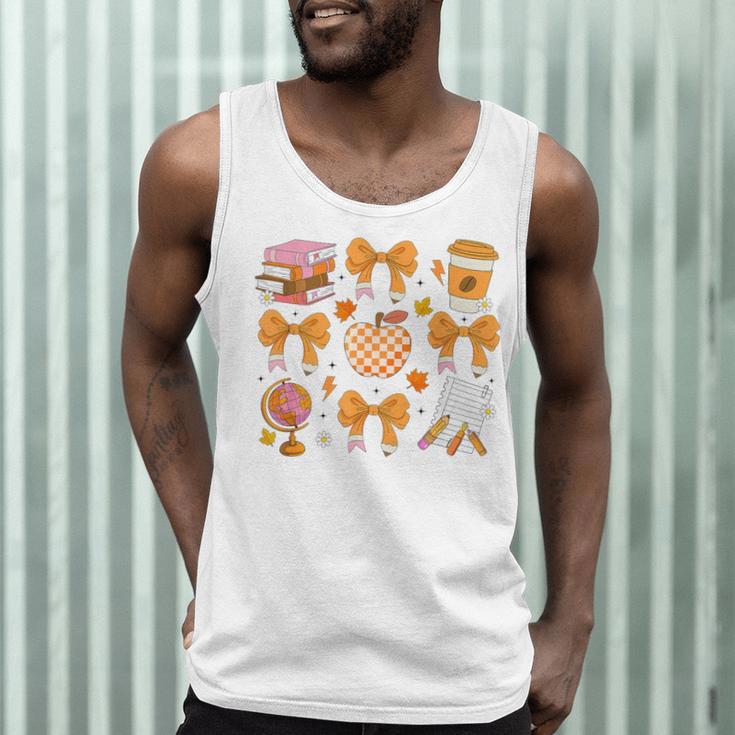 Coquette Bow Teacher Thanksgiving Fall Autumn Girls Women Men Tank Top, novelty gifts, funny gifts Coquette Bow Teacher Thanksgiving Fall Autumn Girls Women Men Tank Top, novelty gifts, funny gifts