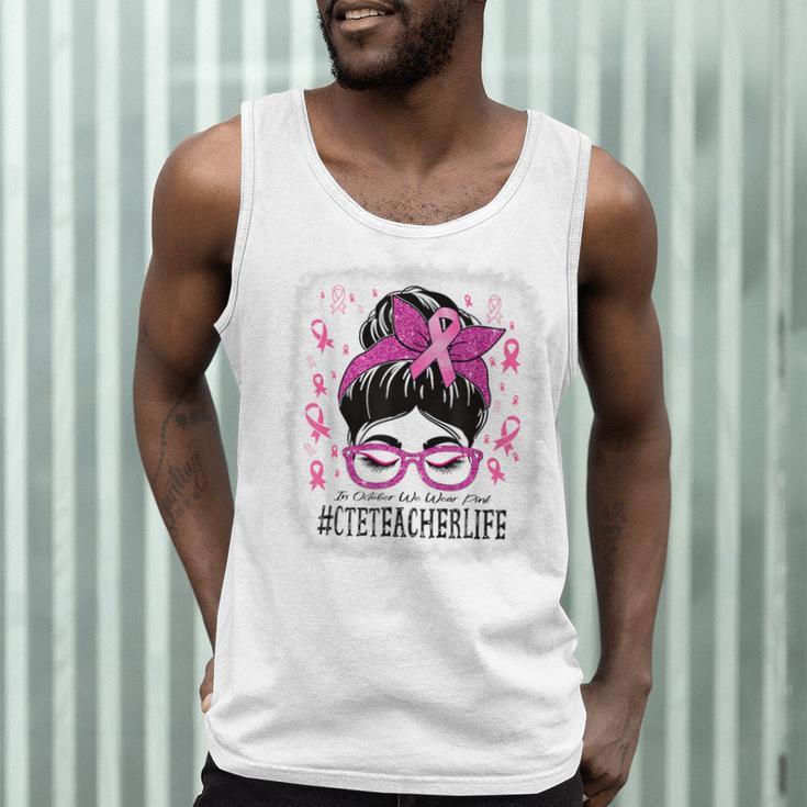 CTE Teacher In October We Wear Pink Breast Cancer Awareness Men Tank Top, novelty gifts, funny gifts CTE Teacher In October We Wear Pink Breast Cancer Awareness Men Tank Top, novelty gifts, funny gifts