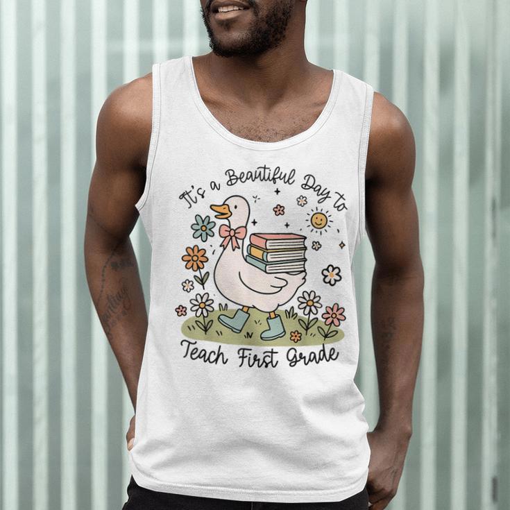 Cute Goose It's A Beautiful Day To Teach 1st Grade Teacher Men Tank Top, novelty gifts, funny gifts Cute Goose It's A Beautiful Day To Teach 1st Grade Teacher Men Tank Top, novelty gifts, funny gifts