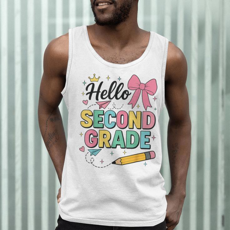 Cute Hello Second Grade Back To School Coquette Teacher Girl Men Tank Top, novelty gifts, funny gifts Cute Hello Second Grade Back To School Coquette Teacher Girl Men Tank Top, novelty gifts, funny gifts