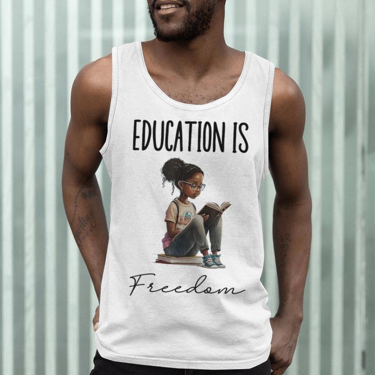 Education Is Freedom Teacher Books Black History Month Men Tank Top, novelty gifts, funny gifts