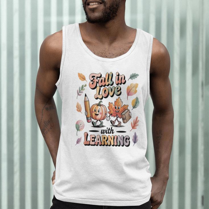 Fall In Love With Learning Teacher Autumn School Men Tank Top, novelty gifts, funny gifts