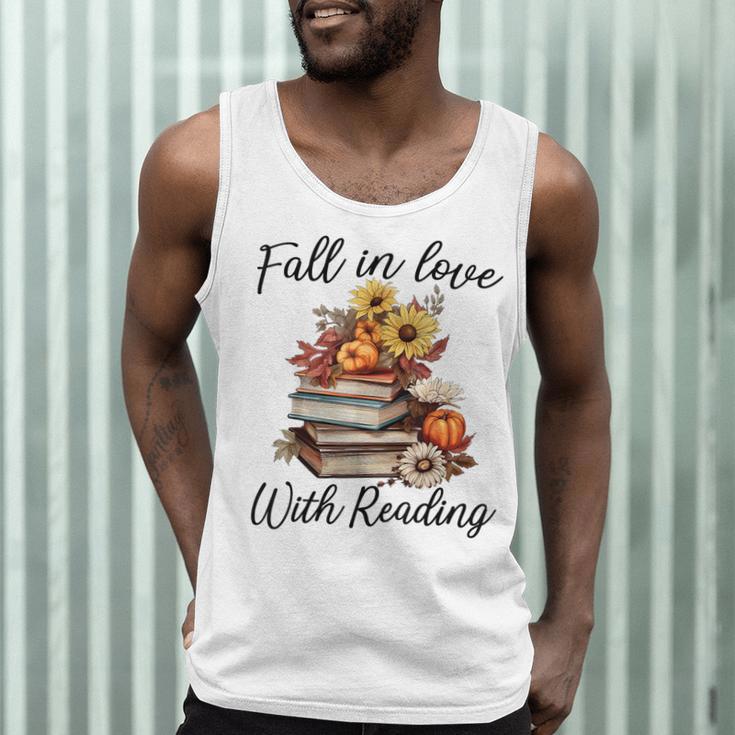 Fall In Love With Reading Book Autumn Teachers Pumpkins Men Tank Top, novelty gifts, funny gifts Fall In Love With Reading Book Autumn Teachers Pumpkins Men Tank Top, novelty gifts, funny gifts