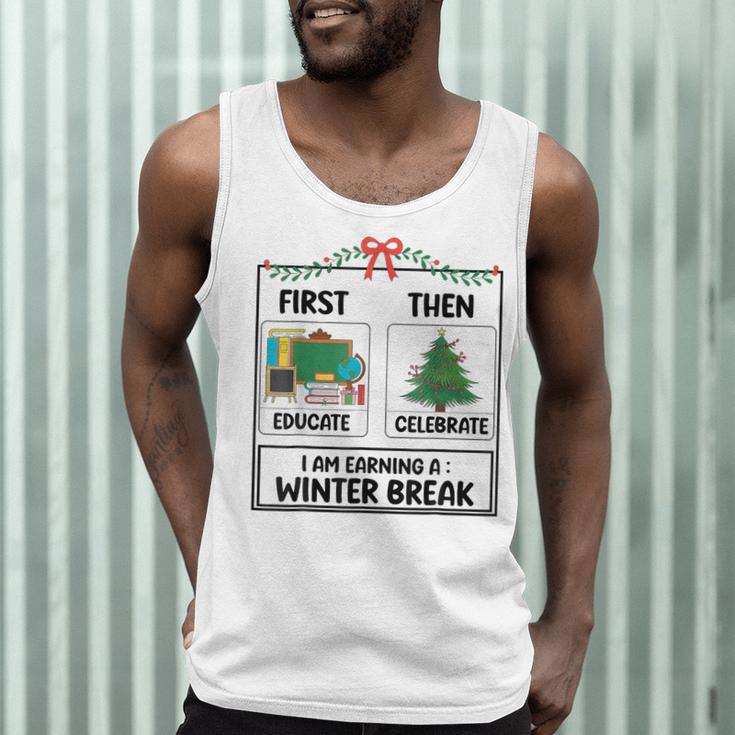 First Educate Then Celebrate Christmas Teacher Winter Break Men Tank Top, novelty gifts, funny gifts First Educate Then Celebrate Christmas Teacher Winter Break Men Tank Top, novelty gifts, funny gifts