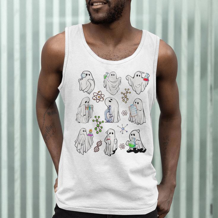 Ghost Science Teacher Chemistry Laboratory Halloween Costume Men Tank Top, novelty gifts, funny gifts