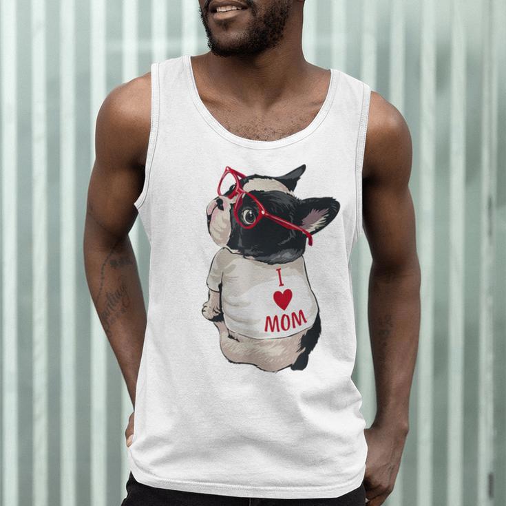 Girls I Heart Mom Love Mama Boston Terrier Dog Lover Men Tank Top, novelty gifts, funny gifts
