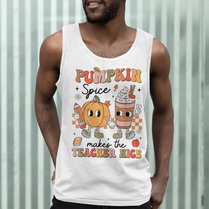 Groovy Pumpkin Spice Makes Teacher Nice Fall Thanksgiving Men Tank Top, novelty gifts, funny gifts Groovy Pumpkin Spice Makes Teacher Nice Fall Thanksgiving Men Tank Top, novelty gifts, funny gifts