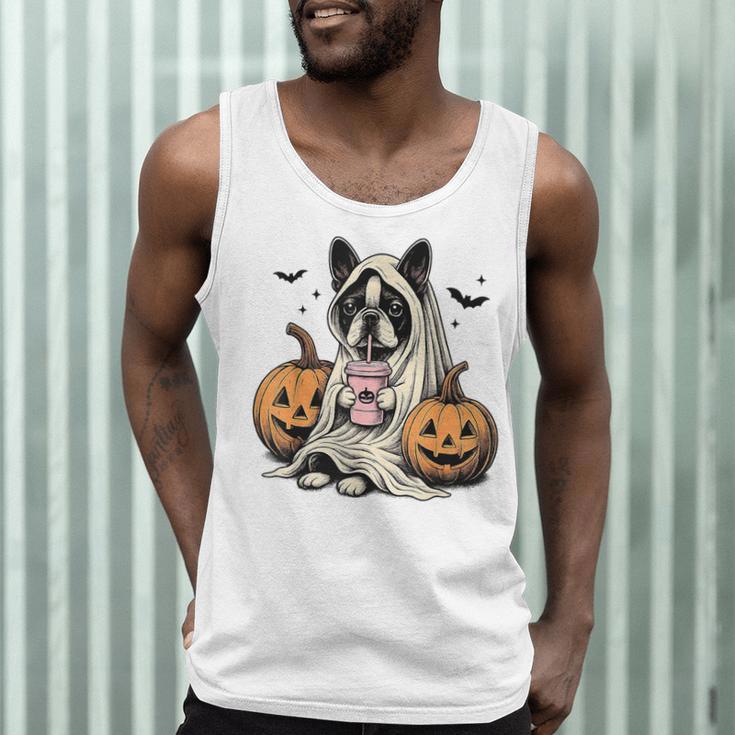 Halloween Boston Terrier Ghost Men Tank Top, novelty gifts, funny gifts