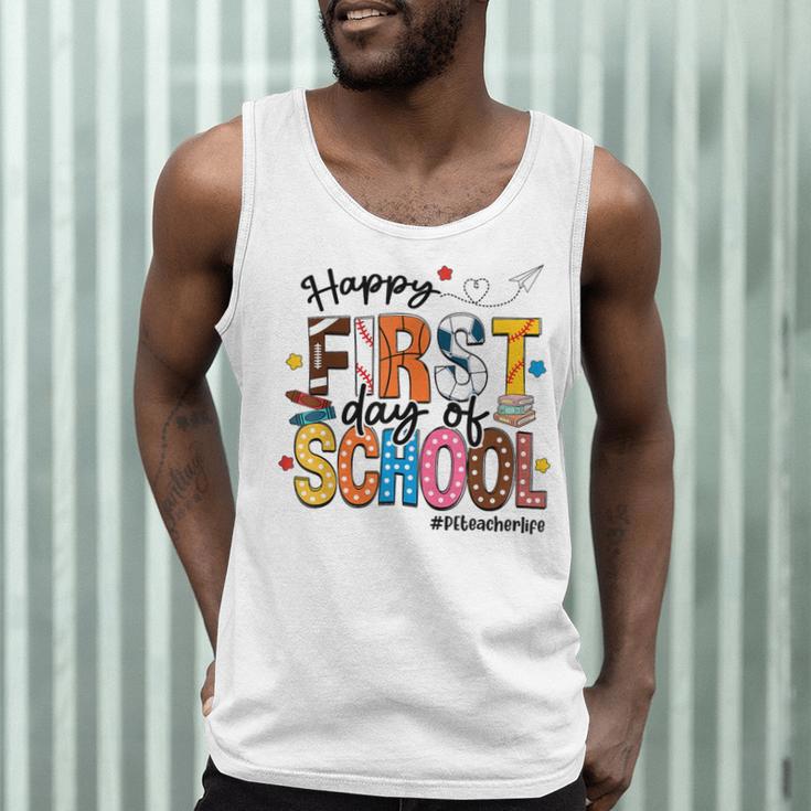 Happy First Day Of School PE Teacher Life Back To School Men Tank Top, novelty gifts, funny gifts Happy First Day Of School PE Teacher Life Back To School Men Tank Top, novelty gifts, funny gifts