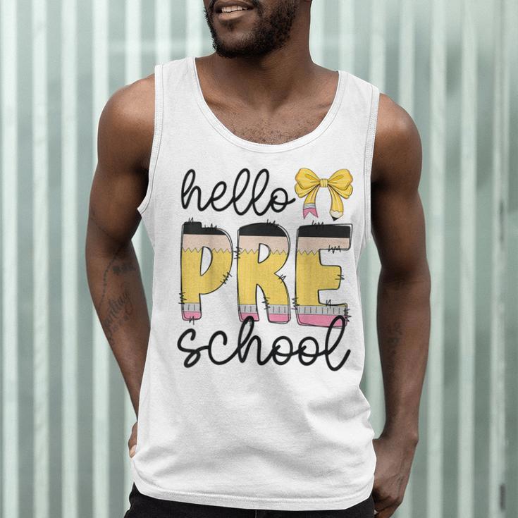 Hello Pre-K Preschool Back To School First Day Teacher Kids Men Tank Top, novelty gifts, funny gifts Hello Pre-K Preschool Back To School First Day Teacher Kids Men Tank Top, novelty gifts, funny gifts
