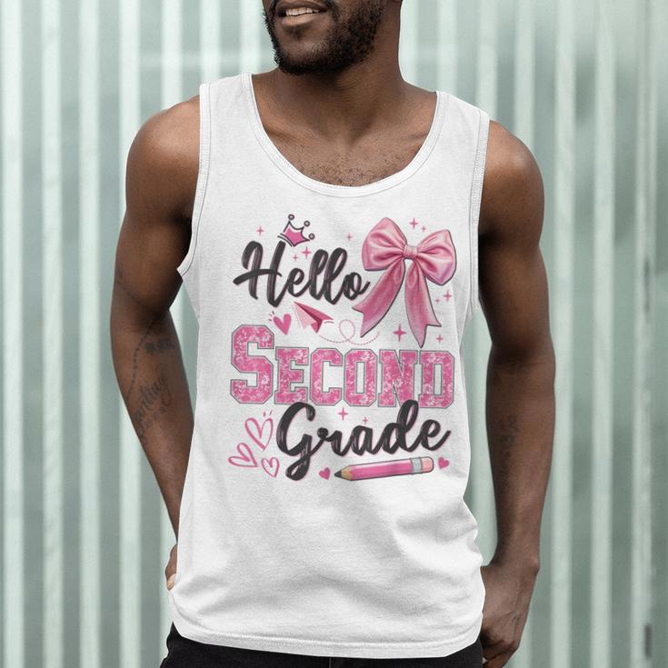 Hello Second Grade First Day Of School Coquette Teacher Girl Men Tank Top, novelty gifts, funny gifts Hello Second Grade First Day Of School Coquette Teacher Girl Men Tank Top, novelty gifts, funny gifts