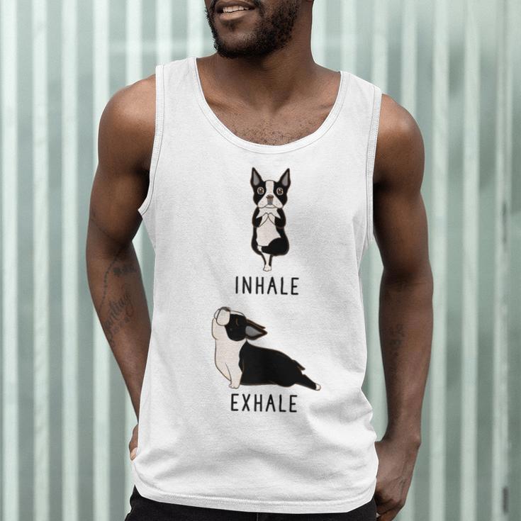 Inhale Exhale Yoga Boston Terrier Tshirt Men Tank Top, novelty gifts, funny gifts