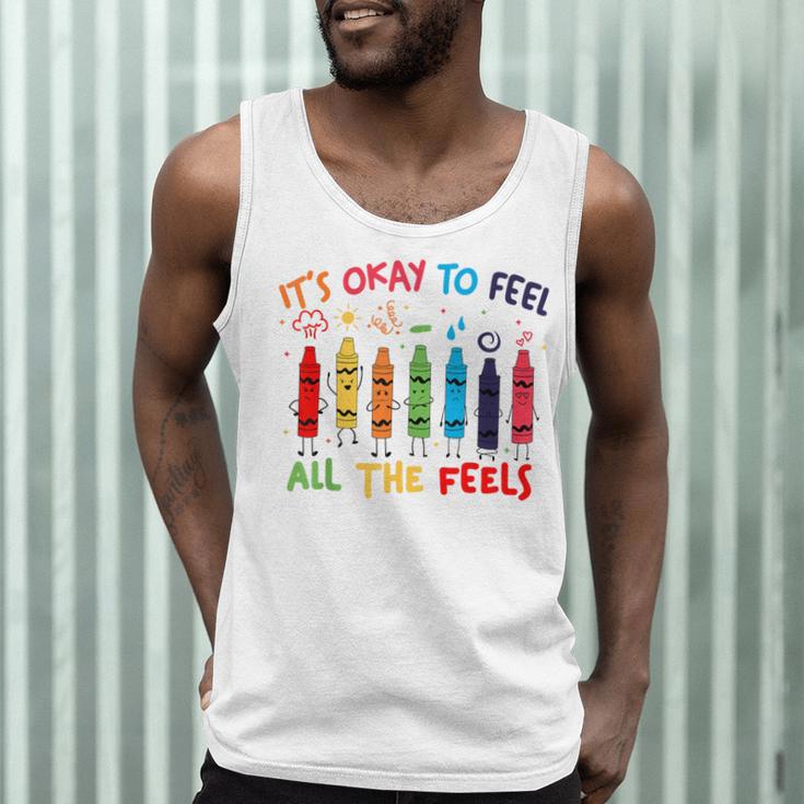 Its Okay To Feel All The Feels Mood Color Crayons Teacher Men Tank Top, novelty gifts, funny gifts Its Okay To Feel All The Feels Mood Color Crayons Teacher Men Tank Top, novelty gifts, funny gifts