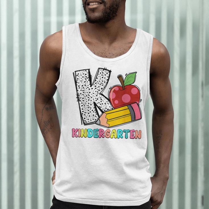 K Is For Kindergarten Teacher Pencil Apple Back To School Men Tank Top, novelty gifts, funny gifts K Is For Kindergarten Teacher Pencil Apple Back To School Men Tank Top, novelty gifts, funny gifts