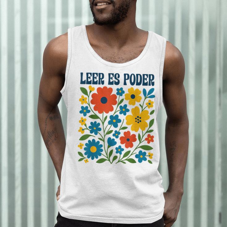 Leer Es Poder Cute Floral Boho Spanish Teacher Reading Men Tank Top, novelty gifts, funny gifts Leer Es Poder Cute Floral Boho Spanish Teacher Reading Men Tank Top, novelty gifts, funny gifts