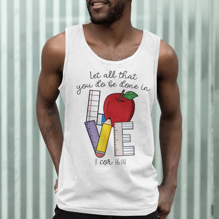 Let All That You Do Be Done In Love Christian Teacher Men Tank Top, novelty gifts, funny gifts