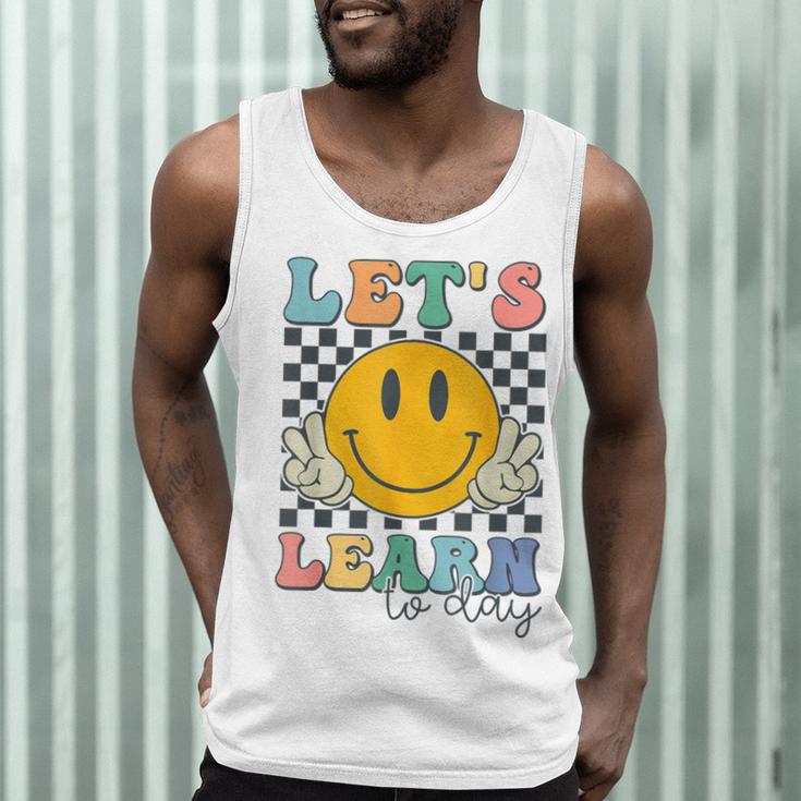 Let's Learn Today Smile Face Back To School For Teacher Kids Men Tank Top, novelty gifts, funny gifts