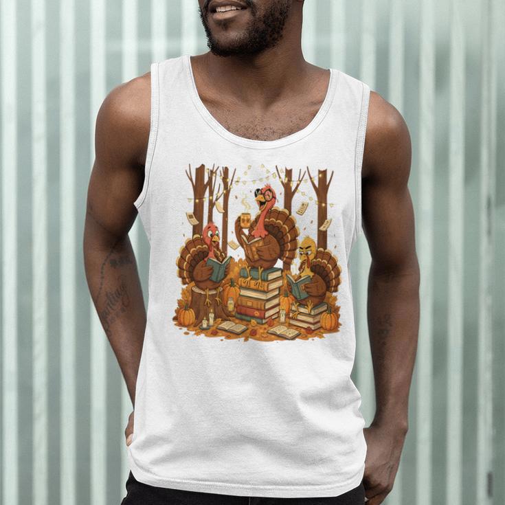Librarian Turkey Reading Book Fall Thanksgiving Teacher Book Men Tank Top, novelty gifts, funny gifts Librarian Turkey Reading Book Fall Thanksgiving Teacher Book Men Tank Top, novelty gifts, funny gifts