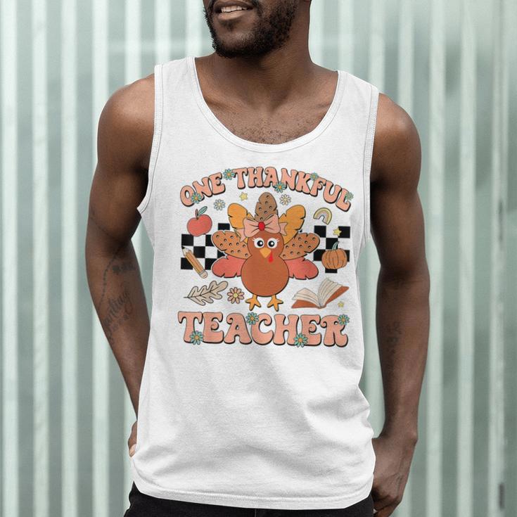 One Thankful Teacher Thanksgiving Retro Groovy Fall Teachers Men Tank Top, novelty gifts, funny gifts One Thankful Teacher Thanksgiving Retro Groovy Fall Teachers Men Tank Top, novelty gifts, funny gifts