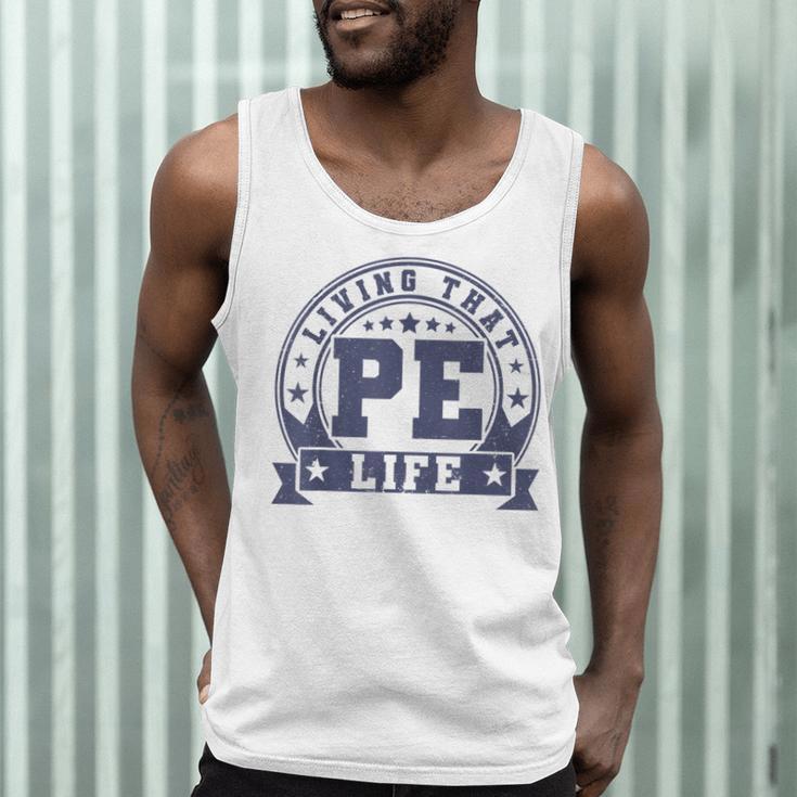 PE Teacher Living That PE Life Physical Education Teacher Men Tank Top, novelty gifts, funny gifts