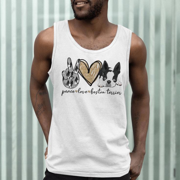 Peace Love Boston Terrier Boston Terrier Lover Dog Mom Men Tank Top, novelty gifts, funny gifts