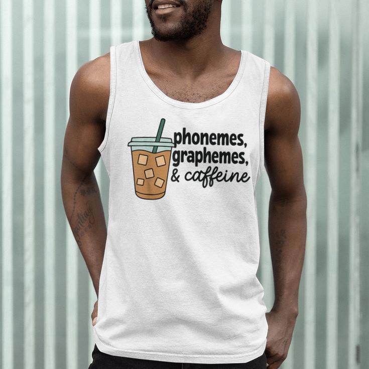 Phonemes Graphemes And Caffeine Coffee Teacher Appreciation Men Tank Top, novelty gifts, funny gifts Phonemes Graphemes And Caffeine Coffee Teacher Appreciation Men Tank Top, novelty gifts, funny gifts