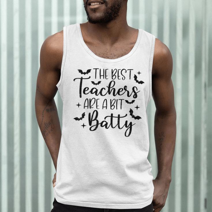 Retro The Best Teachers Are A Bit Batty Halloween Teacher Men Tank Top, novelty gifts, funny gifts