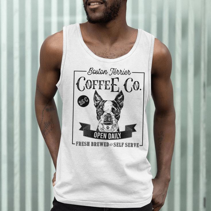 Retro Boston Terrier Coffee Dog Mom Coffee Lover Men Tank Top, novelty gifts, funny gifts