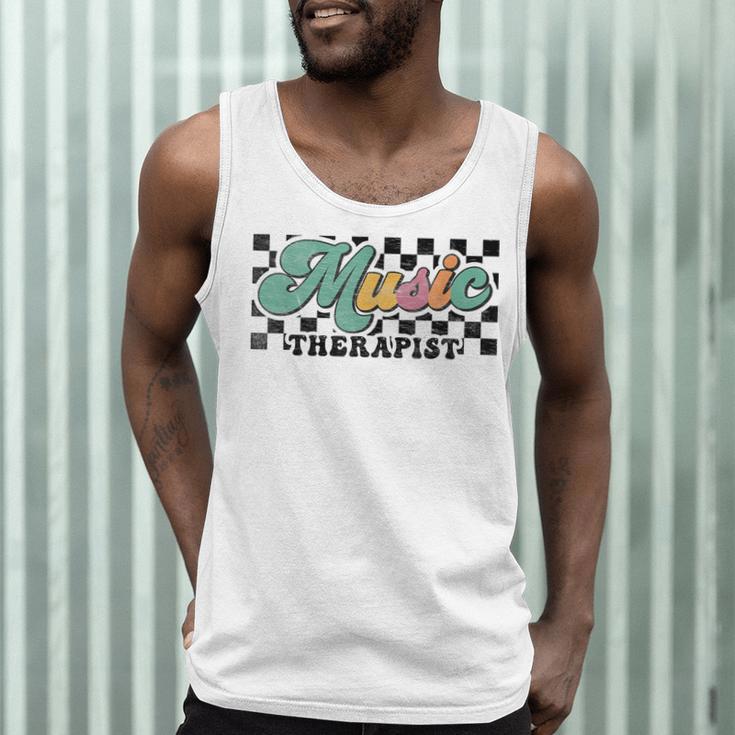 Retro Checkered Music Therapist Squad Music Therapy Teacher For Men Women Men Tank Top, novelty gifts, funny gifts Retro Checkered Music Therapist Squad Music Therapy Teacher For Men Women Men Tank Top, novelty gifts, funny gifts