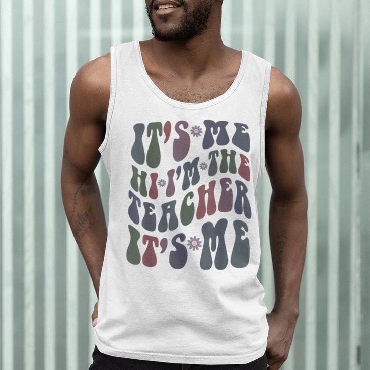 Retro IT'S ME Hi I'm The TEACHER Groovy Testing Squad Pink Men Tank Top, novelty gifts, funny gifts Retro IT'S ME Hi I'm The TEACHER Groovy Testing Squad Pink Men Tank Top, novelty gifts, funny gifts