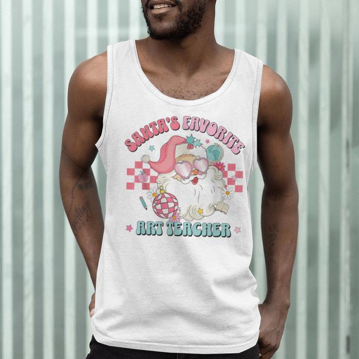 Retro Pink Christmas Santa's Favorite Art Teacher Artist Men Tank Top, novelty gifts, funny gifts Retro Pink Christmas Santa's Favorite Art Teacher Artist Men Tank Top, novelty gifts, funny gifts