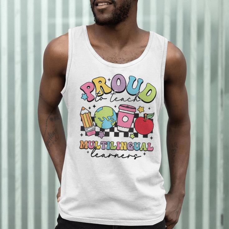 Retro Proud To Teach Multilingual Learners English Teacher Men Tank Top, novelty gifts, funny gifts