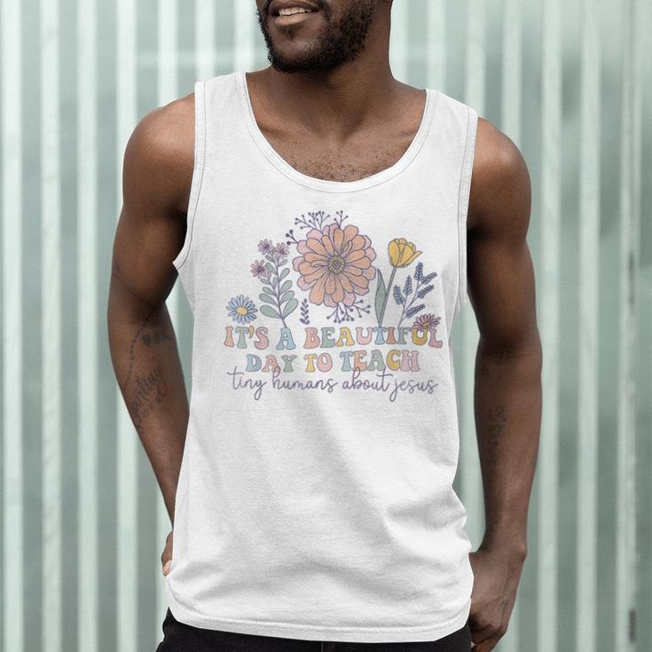 Retro I Teach Tiny Humans About Jesus Christian Teacher Men Tank Top, novelty gifts, funny gifts