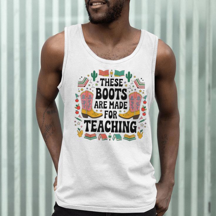 These Boots Are Made Teaching Western Cowboy Teacher Men Tank Top, novelty gifts, funny gifts